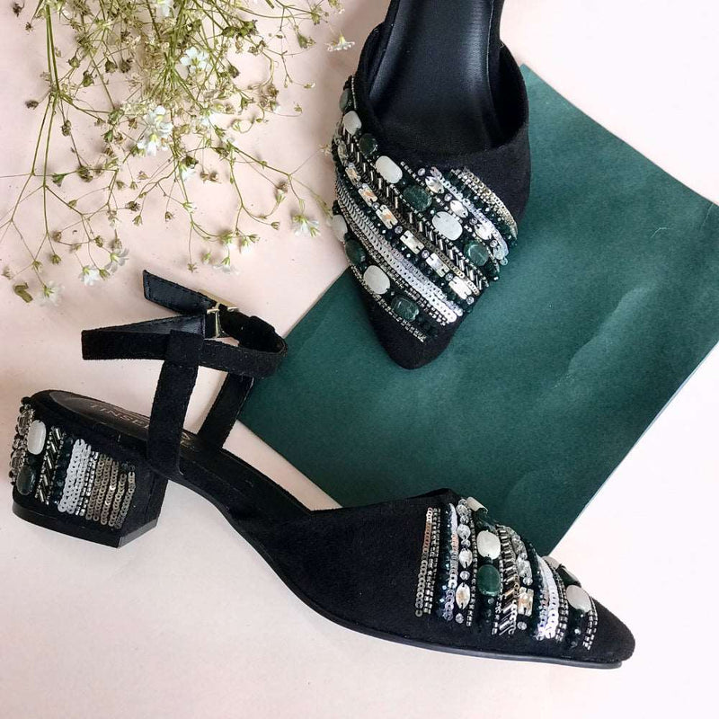 Buy Shoetopia Stylish Ankle Strap Black Block Heeled Sandals for Women &  Girls online
